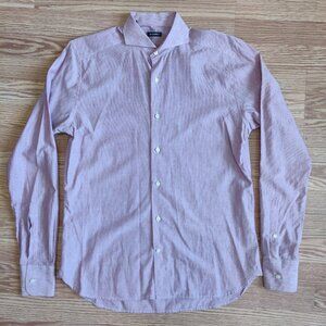 Suitsupply Long Sleeve Button Down Dress Shirt 39 / 15 1/2 (M) Red White Stripe